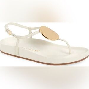 Tory Burch Cream and Gold Sandals